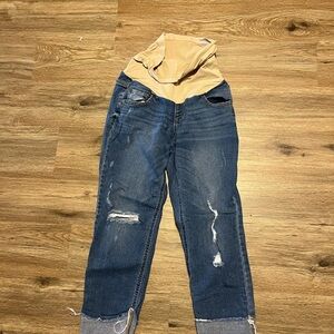 Indigo blue women's maternity jeans